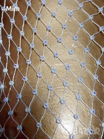 М/ XL Бял топ блуза от мрежа в камъни, снимка 6 - Корсети, бюстиета, топове - 51740177