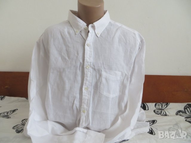 Мъжка риза с дълъг ръкав от лен Gant, снимка 1