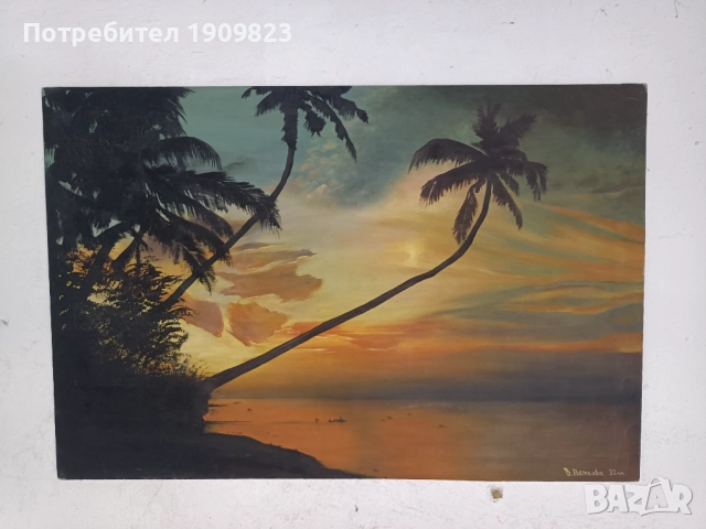 Стара картина Б . Петкова , снимка 5 - Картини - 51700777