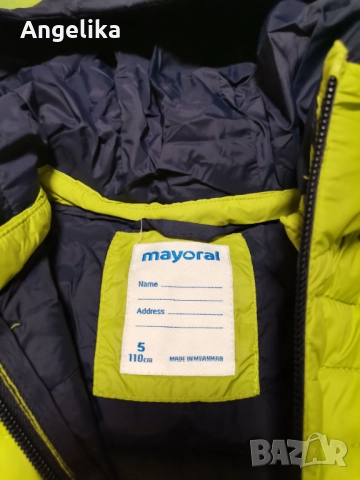 Mayoral  Зимно яке с капитониран ефект, Лайм / Тъмносин, 116 см. Standard, снимка 2 - Детски якета и елеци - 51781362