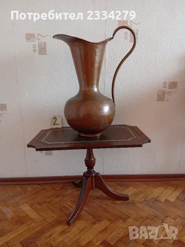 Стара медна лейка, кофи към камина и други, голяма медна ваза, снимка 5 - Антикварни и старинни предмети - 55383056