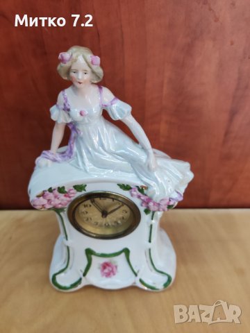 стар немски порцеланов часовник, снимка 2 - Антикварни и старинни предмети - 42445838