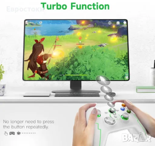 Безжичен контролер EasyMix ESM 9013Pro, Bluetooth / 2,4G / кабел, безжичен геймпад за компютър, снимка 4 - Аксесоари - 47841761