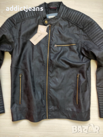 Мъжко кожено яке Tom Tailor размер L, снимка 3 - Якета - 36469461