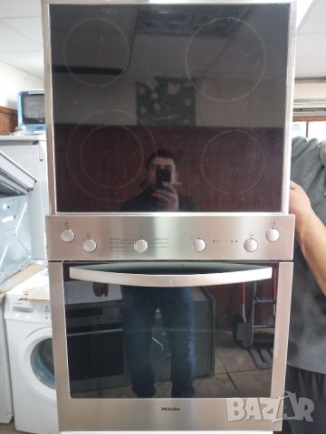 Уникална иноксова печка за вграждане с керамичен плот Миеле Miele 2 години гаранция!