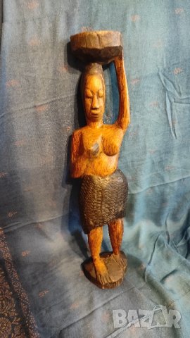 скулптура ръчно направена от Африка, снимка 2 - Антикварни и старинни предмети - 42143939
