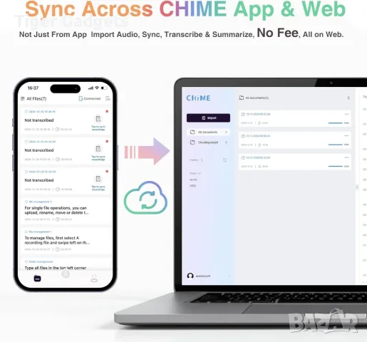 CHIME NOTE Pro AI Voice Recorder–AI диктофон с ChatGPT, автоматична транскрипция, превод и обобщение, снимка 8 - Друга електроника - 56215338