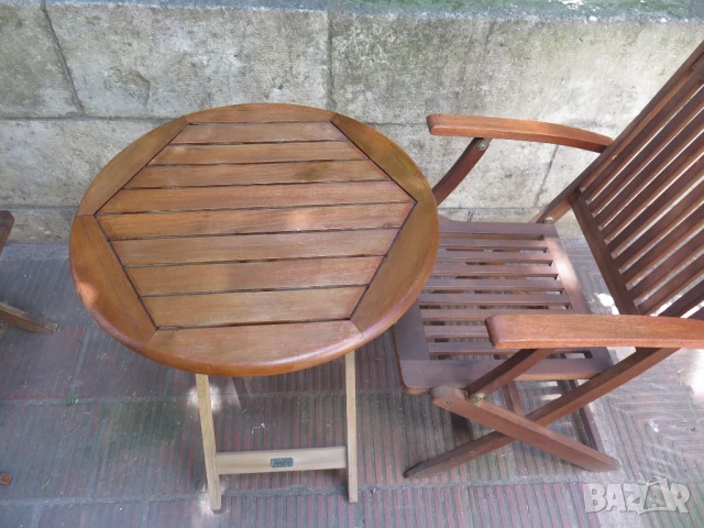  Тиково дърво-2бр.столове и маса ,Скандинавски дизаин, снимка 5 - Къмпинг мебели - 46678759