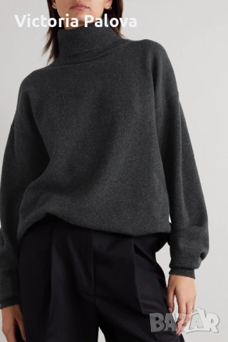 Луксозен тьмносив мъжки пуловер Jones Armstrong от 100% чист кашмир - размер XXXL, снимка 10 - Пуловери - 53777317