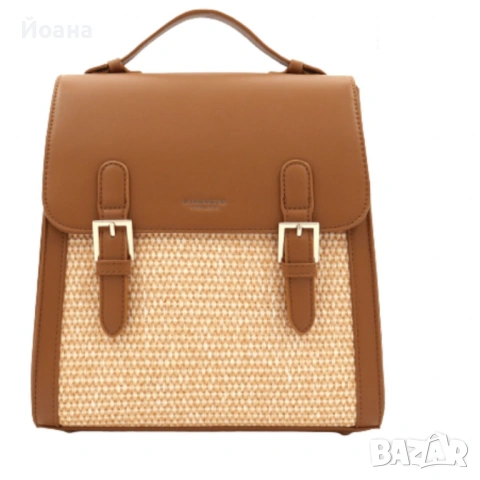 Кокетна дамска раничка, със сламени детайли, снимка 6 - Раници - 53202350