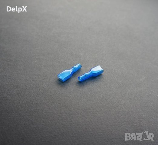 Капачка/маншон за кабелна обувка силиконова синя 6,3mm, снимка 1