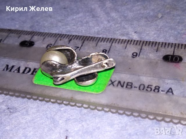 ПЕРЛЕНА АНГЛИЙСКА СРЕБЪРНА ВИНТИДЖ ОБЕЦА СРЕБРО 925 с ЕСТЕСТВЕНА БЯЛА ПЕРЛА ЮВЕЛИРНА ИЗРАБОТКА 38140, снимка 9 - Обеци - 40940700