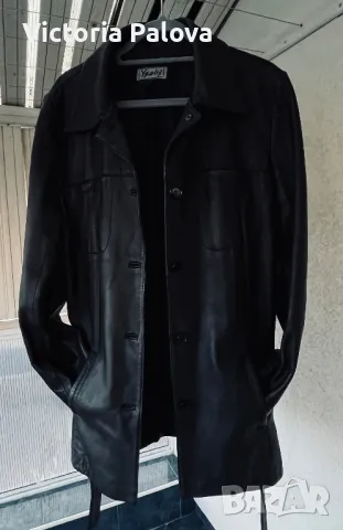 Кожено черно яке/сако   YSATIS , снимка 2 - Якета - 49047798