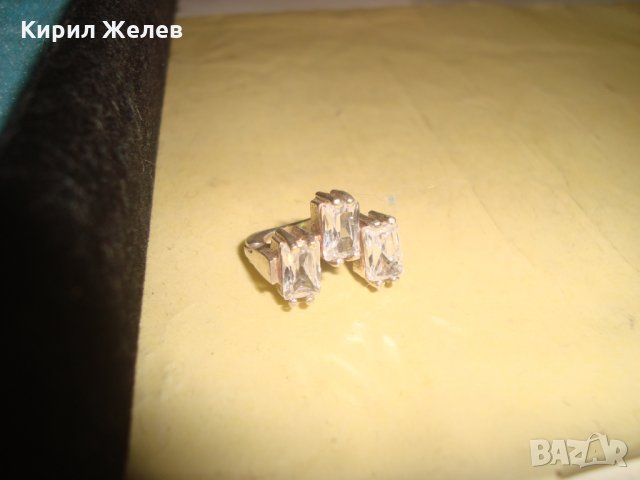 СРЕБЪРНА СКЪПОЦЕННА АРТ НУВО ОБЕЦА СРЕБРО 925 АНГЛИЯ с 3 ЕДРИ ФАСЕТИРАНИ ПЛАНИНСКИ КРИСТАЛИ 25639, снимка 13 - Обеци - 35820847