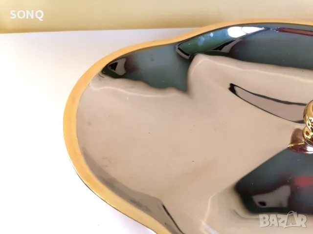 Красиво Плато Със Позлата, снимка 3 - Форми - 47380291