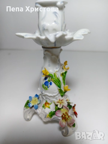 Свещник  от дрезденски порцелан, снимка 5 - Декорация за дома - 53753109