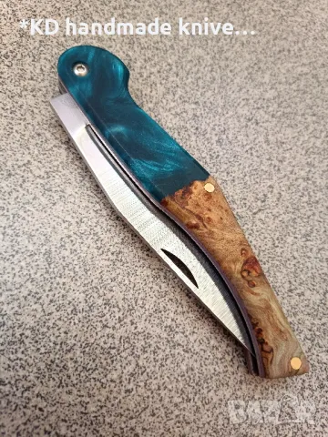 Сгъваем нож "Кондре" ръчно изработен + ПОДАРЪК кания, снимка 4 - Ножове - 48725453