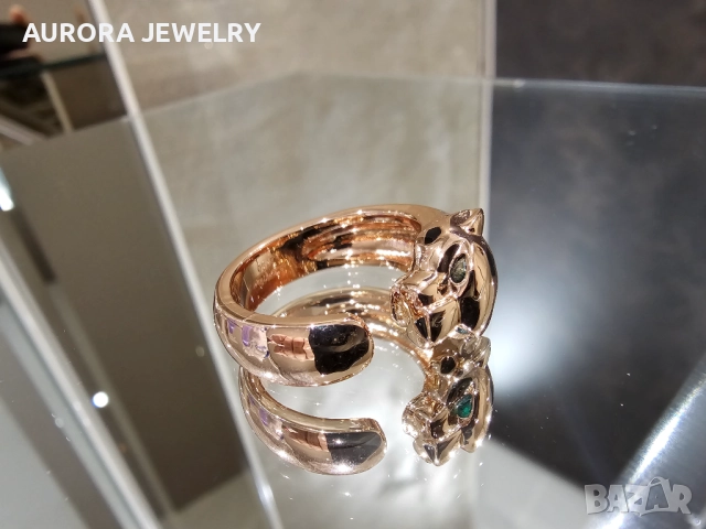 CARTIER Panthere de Cartier Rose Gold Black Дамски Пръстен, снимка 7 - Пръстени - 52821406