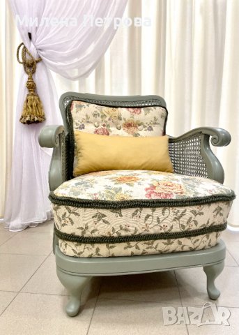 Кресло, масив и ратан, снимка 2 - Дивани и мека мебел - 39511551