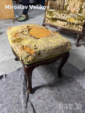 Старинен Диван сет с два фотьойла и табуретка за реставриране , снимка 11 - Антикварни и старинни предмети - 53471041