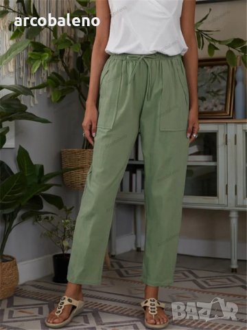 Дамски едноцветни панталони с връзки, 5цвята, снимка 8 - Панталони - 41750873