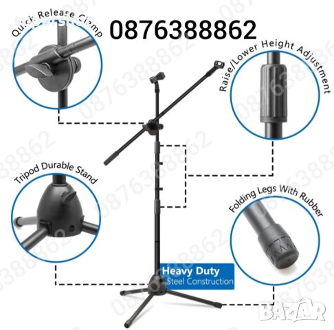 Стойка за Микрофон в комплект с два държача, снимка 4 - Микрофони - 40318580