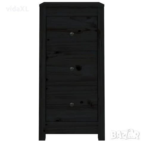 vidaXL Сайдборди, 2 бр, черни, 40x35x80 см, бор масив, снимка 4 - Бюфети - 56147965