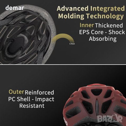 Велосипедна каска, SIFVO MTB Лека велосипедна каска за колело, 55-61 см, снимка 3 - Аксесоари за велосипеди - 42110783
