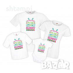 Семеен Комплект Великден We Believe In Easter Bunny,Великден,Празник,Заек,Яйце,Easter,, снимка 2 - Тениски - 36353210