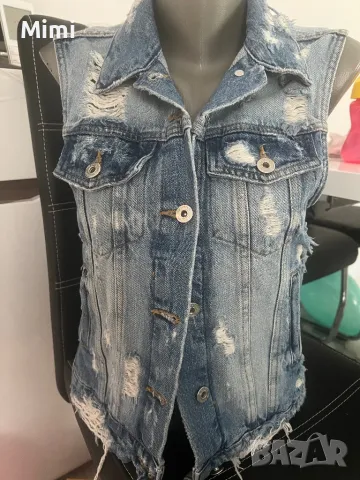 Дамски дънков елек S, снимка 1