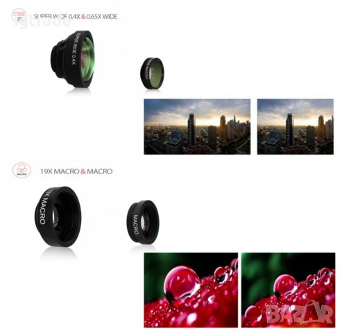 8 в 1 комплект обективи/лещи за смартфон, снимка 2 - Селфи стикове, аксесоари - 39303915