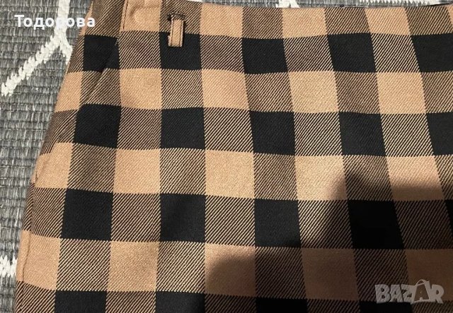 Пола KOTON кафяво и черно с джобове, снимка 2 - Поли - 49180666