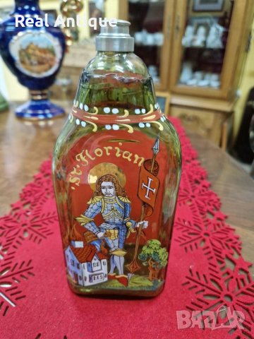 Уникална антикварна немска ръчно рисувана бутилка , снимка 2 - Антикварни и старинни предмети - 41787633