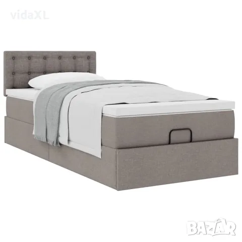 vidaXL Османска легло с матрак, таупе, 90x200 см, плат, снимка 5 - Спални и легла - 56147038