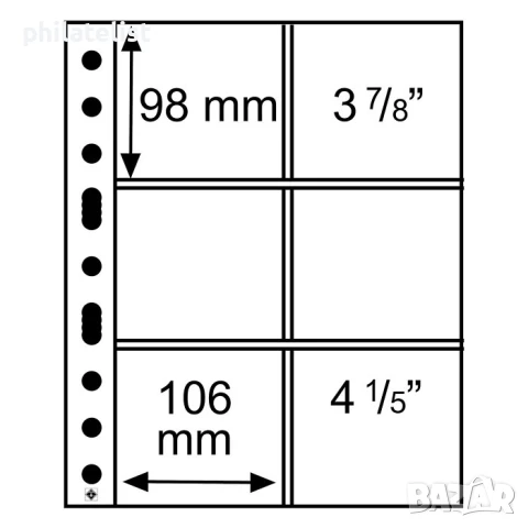Grande 3/2C за снимки за шест снимки на прозрачен лист 106х98 мм / 5 броя 