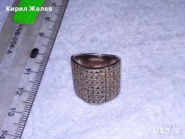 СКЪПОЦЕНЕН СРЕБЪРЕН АЖУРЕН ФЕШЪН АРТ ПРЪСТЕН СРЕБРО 925 с ФАСЕТИРАНИ МАРКАЗИТИ 21381, снимка 14 - Пръстени - 41388924