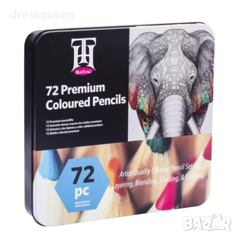 4823 Професионален комплект арт моливи за скициране – 72 прецизни цвята в луксозна метална кутия, снимка 3 - Ученически пособия, канцеларски материали - 53727514