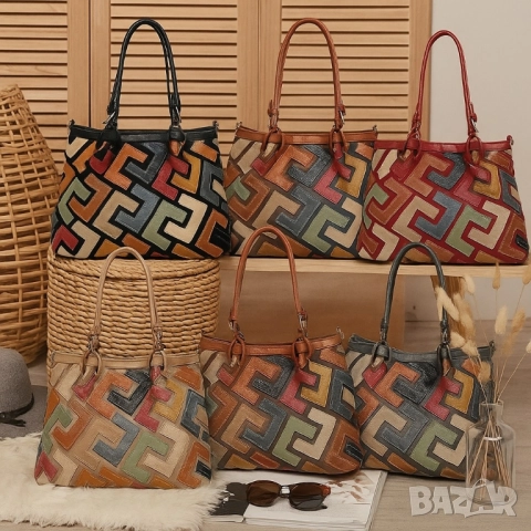 Дамска чанта с многоцветен дизайн – простор, организация и стил в едно, снимка 10 - Чанти - 51884584