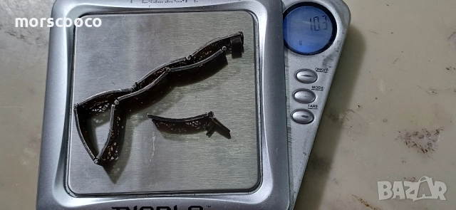 старинна сребърна гривна филигран - Au:800/1000 , снимка 5 - Гривни - 52461476