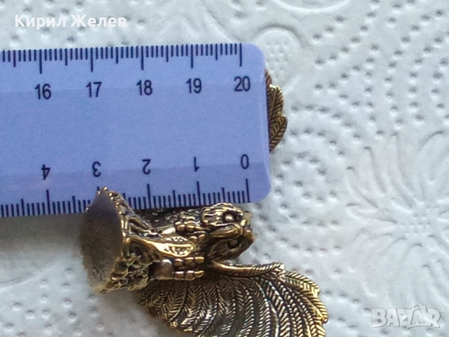 Бронзова малка фигурка на бухал 52512, снимка 8 - Антикварни и старинни предмети - 52730421