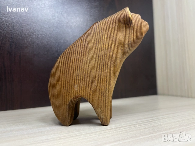 Скандинавска ръчно изработена дървена фигура мечка, снимка 4 - Декорация за дома - 53275254