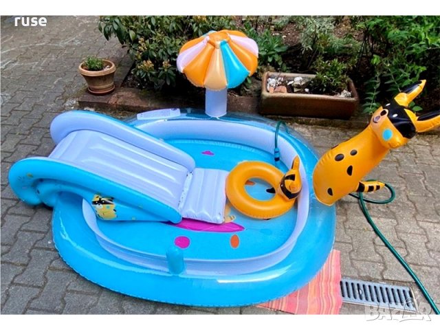 НОВИ! Голям басейн с пързалка пръскачка кош пояс басейн за игра, снимка 6 - Басейни и аксесоари - 44311951