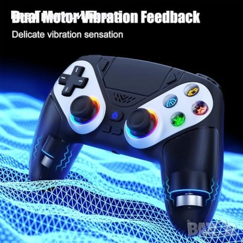 Нов RGB безжичен контролер за PS5 с макро и турбо функции Геймпад PC, снимка 3 - Аксесоари - 51889272