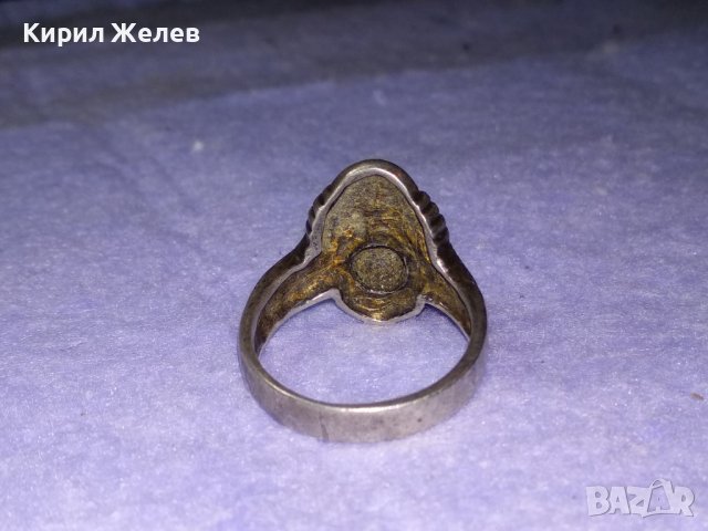 Старинен МАРКОВ Скъпоцн. СРЕБЪРЕН АРТ ДЕКО ПРЪСТЕН СРЕБРО 925 АНГЛИЯ с МАРКАЗИТИ и ЧЕРЕН ОНИКС 40595, снимка 9 - Антикварни и старинни предмети - 42599769