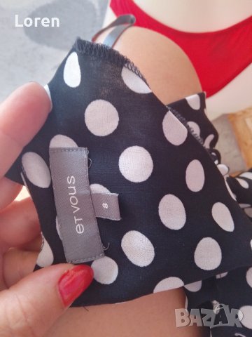 Блузка в тъмно синьо на бели точки, снимка 9 - Тениски - 41673700