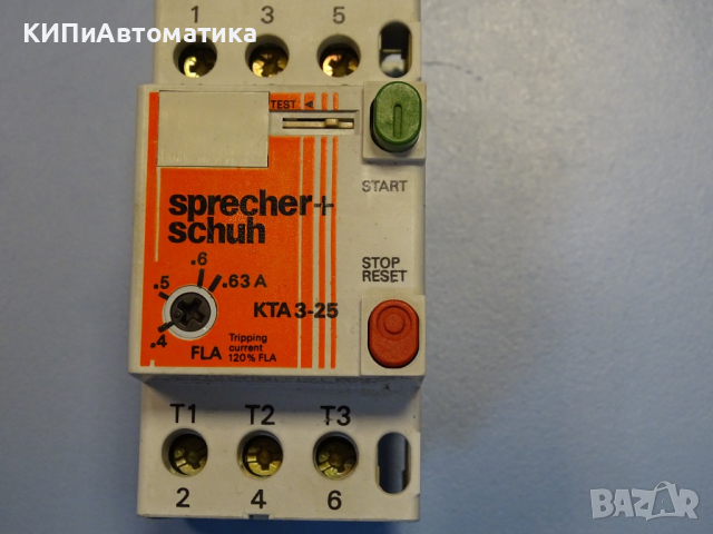 Моторна защита Sprecher+Schuh KTA 3-25 0.4/0.63A, снимка 7 - Резервни части за машини - 44602353