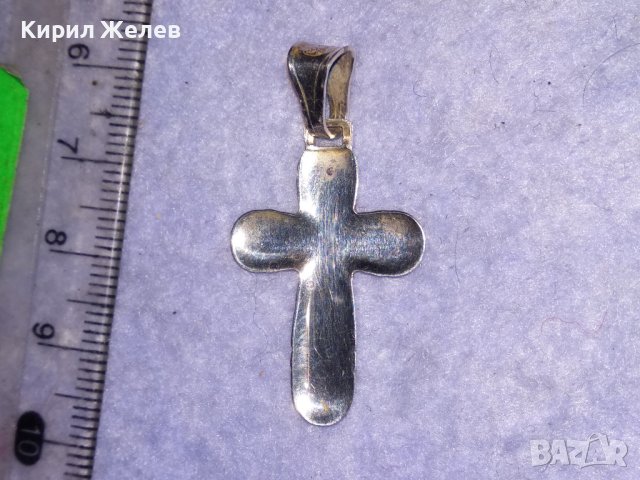 ЕЛЕГАНТЕН ИТАЛИАНСКИ СРЕБЪРЕН АРТ КРЪСТ СРЕБРО 925 с БЯЛА ПОЗЛАТА 38432, снимка 5 - Колиета, медальони, синджири - 41337131