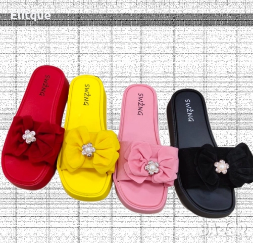 Изтънчени дамски чехли със забележителна панделка за перфектен вид, снимка 4 - Чехли - 52872420