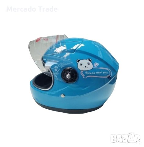 Детска каска за мотор Mercado Trade, За скутер, XS размер, Син, снимка 2 - Аксесоари и консумативи - 40405132