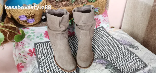 Боти с набран ефект  Basics 40.5н.Естествена кожа , снимка 14 - Дамски боти - 47987860